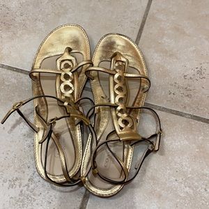 Coach gladiator gold sandals size 10